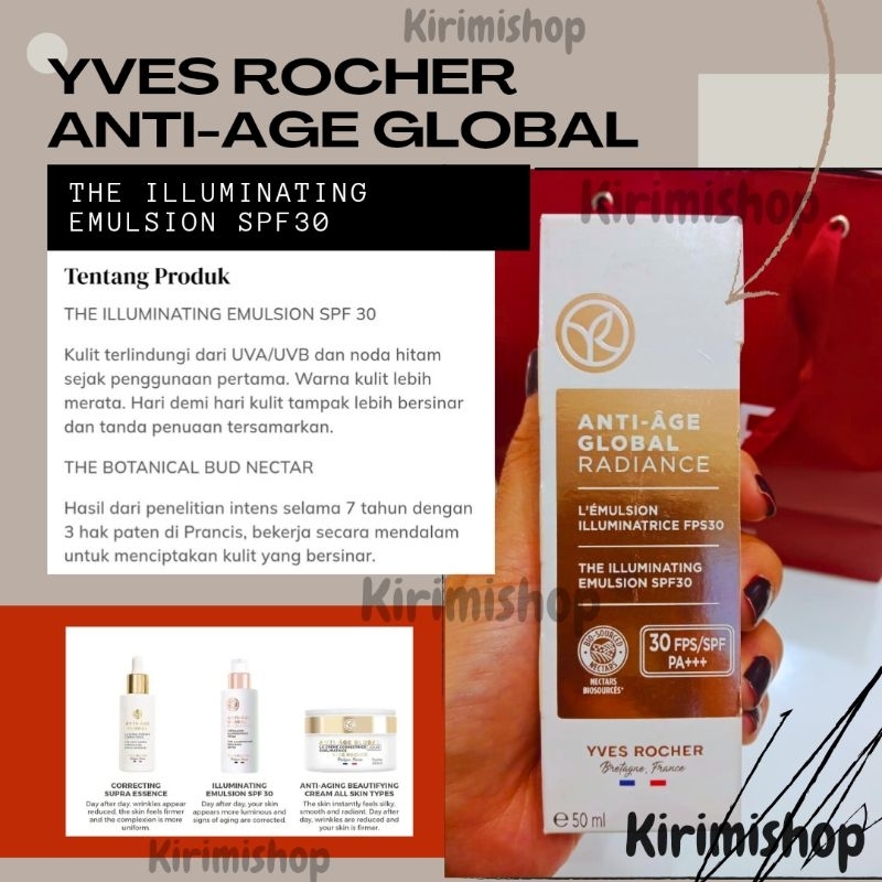 Yves Rocher Anti Age Global The illuminatung Emulsion SPF 30 PA++ ORIGINAL