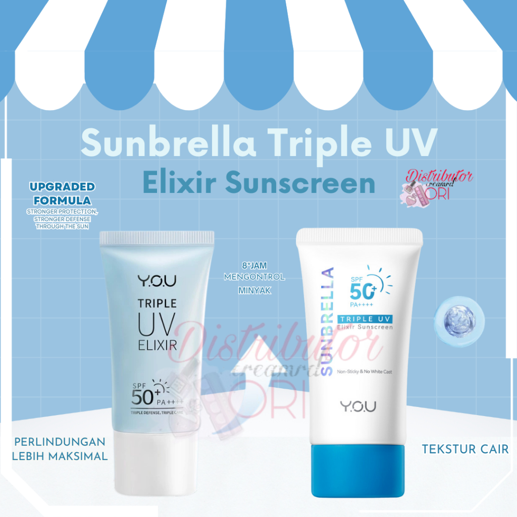 YOU Sunscreen Triple UV Elixir SPF 50+ PA++++ [UBA UVB Blue Light Protection] Acnes Sunscreen