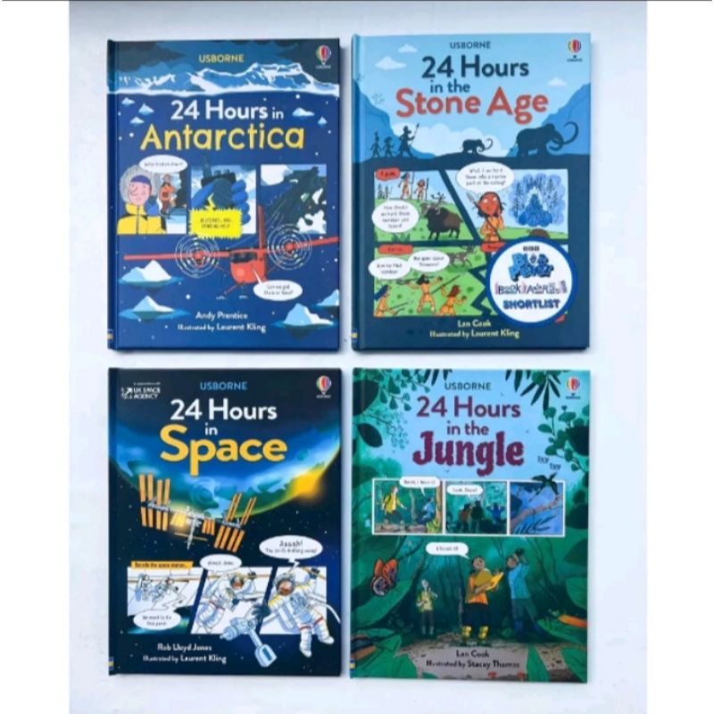

Usborne 24 Hours Antartica Space Stone Age Jungle Buku Usborne Buku Import Anak