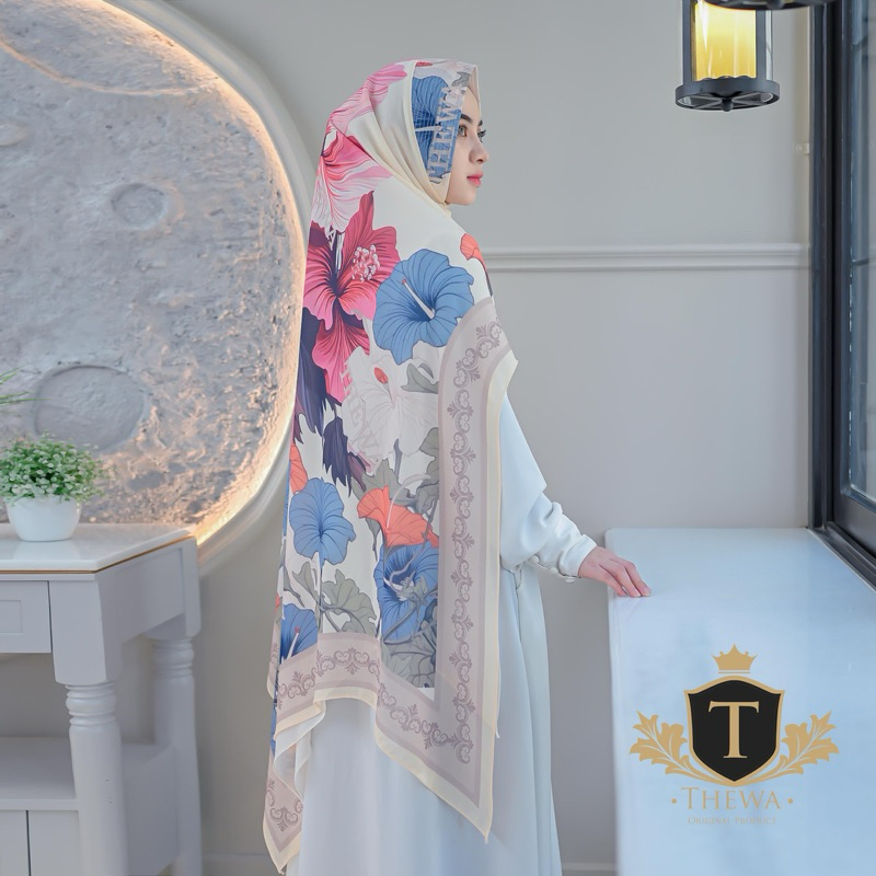 THEWA - Hijab Khimar Arani Payet Digital Printing Kerudung Seruty Babydoll