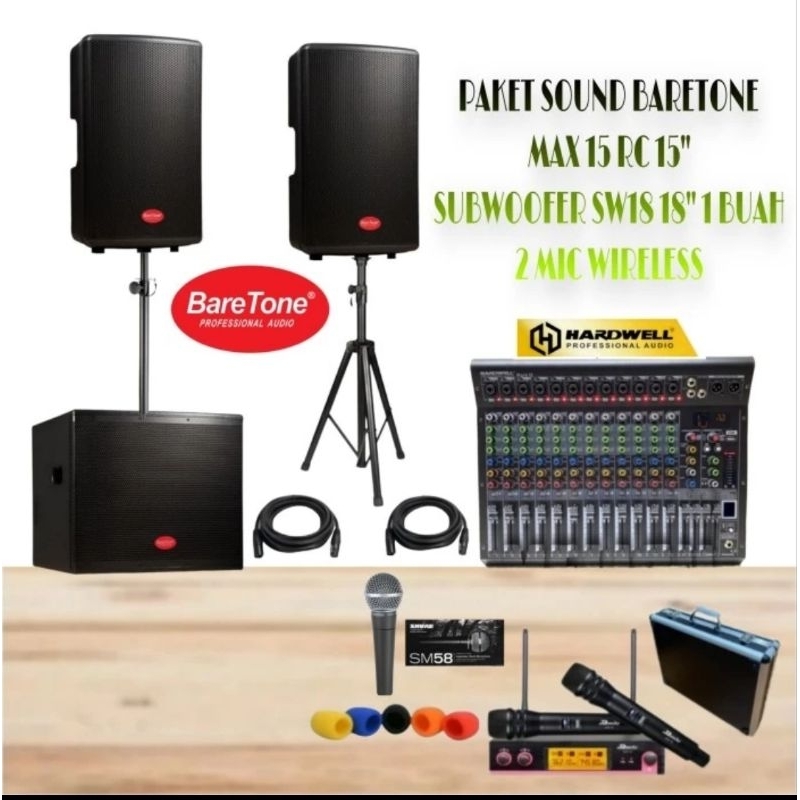 Paket SoundSysteam Baretone Speaker MAX15RC & Sub Baretone