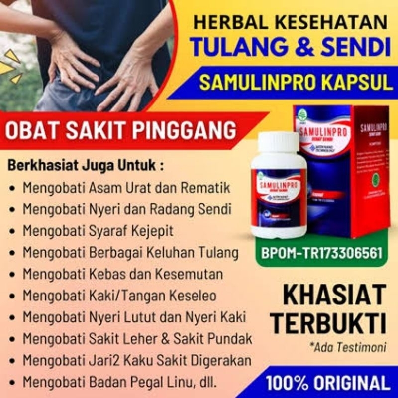 SamulinPro Original Obat Sendi 100% Herbal BPOM Isi 100 Kapsul