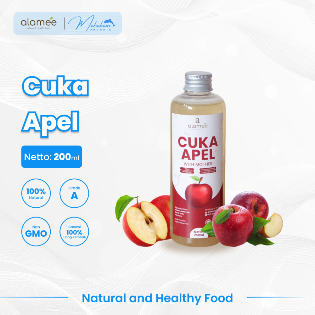 

ALAMEE Cuka Apel Organik Apple Cider Vinegar With Mother Sari Buah Original 250ml