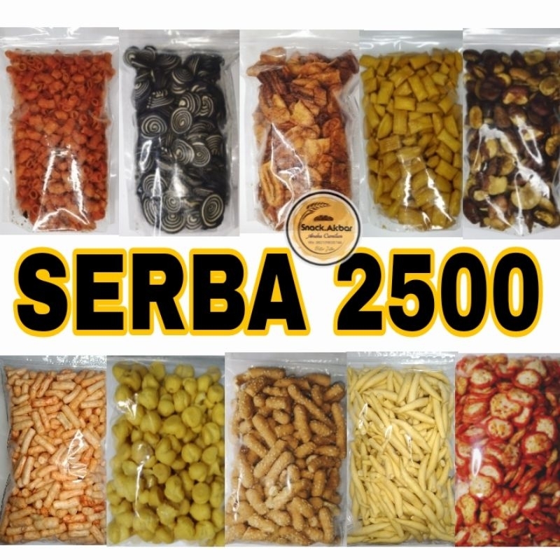 

Aneka Snack serba 2500 @40-60gr/snackenakmurah