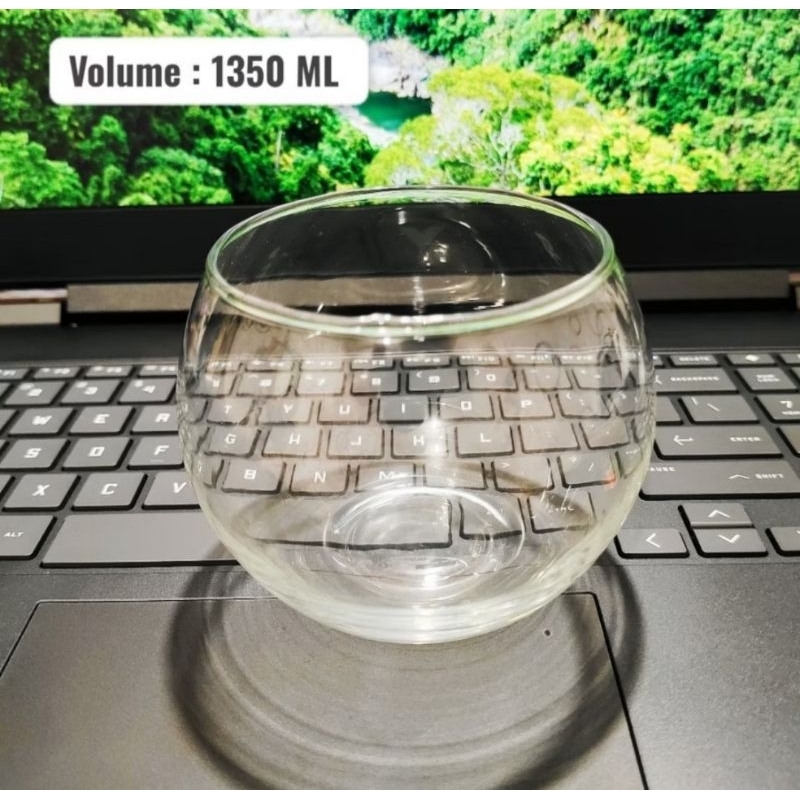 Aquarium kaca Bulat 1350 ml/Aquarium ikan kecil