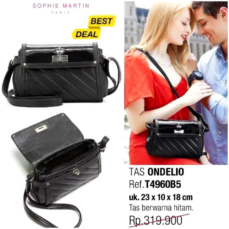 Sophie Martin Tas Ondelio Hitam,Tas Wanita Formal Sophie Martin,Tas Kerem Wanita