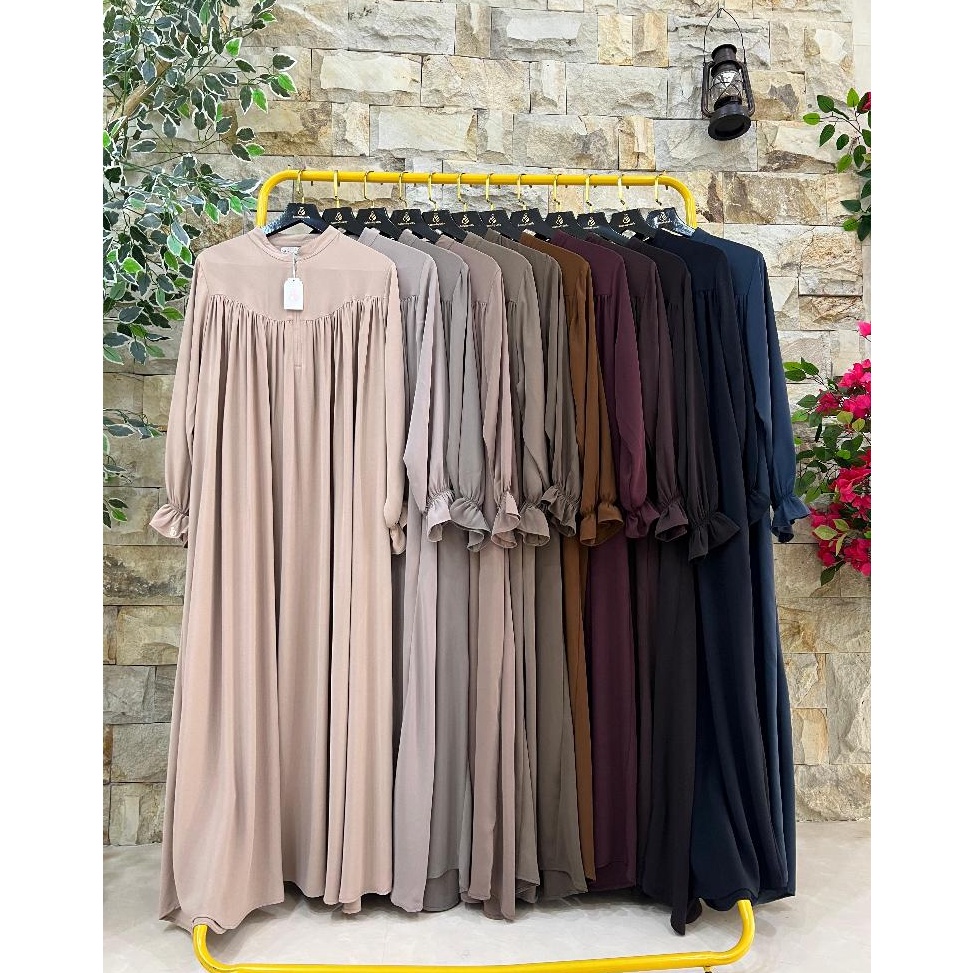 Recomended THUBA DRESS  Dress only  Dress vintage timeless ruffle bahan thuba anti UV by sultan