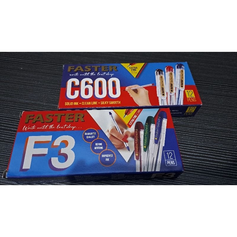 

Bollpoint/Pulpen Faster F3 & C600 Hitam Selusin/ 1 Pack (12 Pcs)