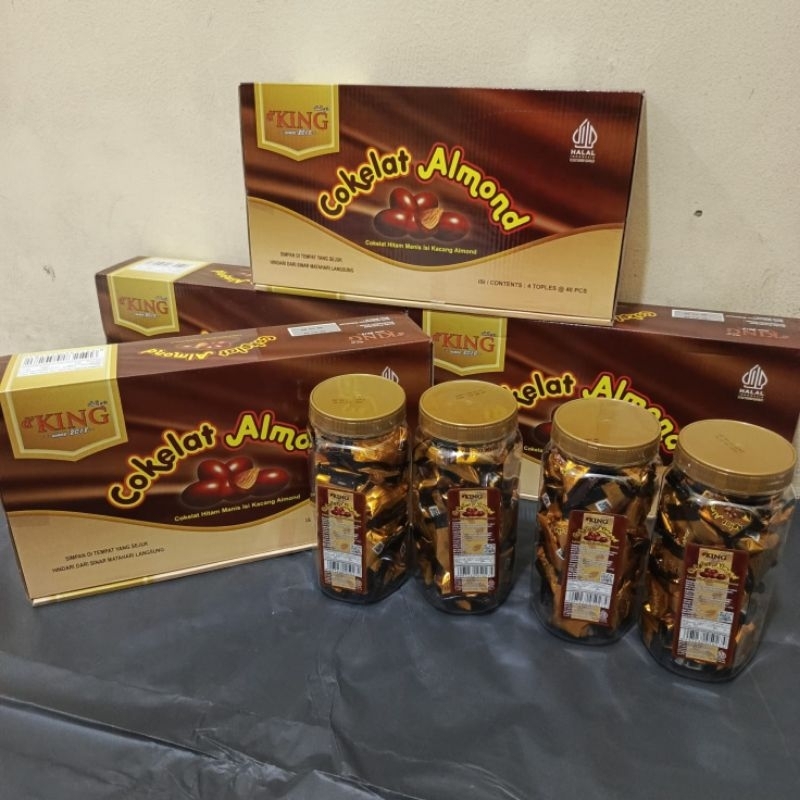 

Coklat Almond d'KING 1 dus isi 4 Toples/Cokelat