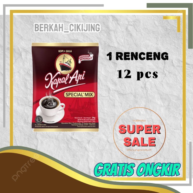 

KOPI KAPAL API SPECIAL MIX 1 renceng 12 sachet ( kopi + gula ) 23gram