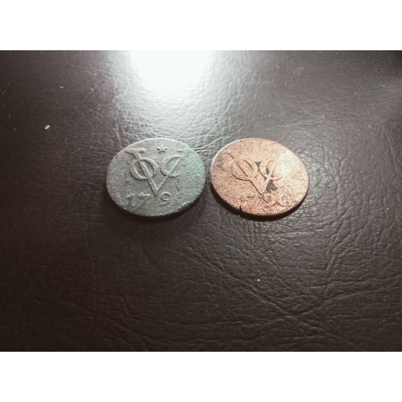 2 keping koin voc 2 duit utrecht 1790 vf