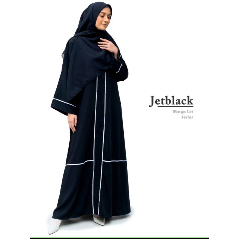 Abaya Gamis Maxi Remaja Turki Terbaru List Hitam Putih Busui Friendly Bahan Adem Flowly