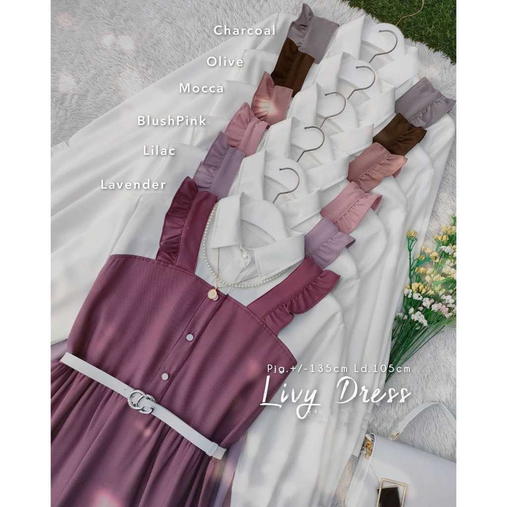 LIVY DRESS /GAMIS REMAJA KOREAN STYLE /DRESS WANITA AKSEN KANCING