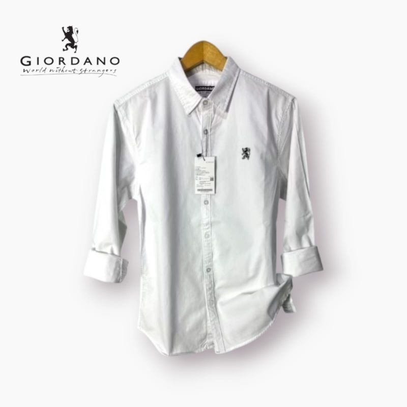 Kemeja pria lengan panjang Giordano Premium Slim Fit  / Kemeja Giordano Polos / Kemeja Pria / Kemeja