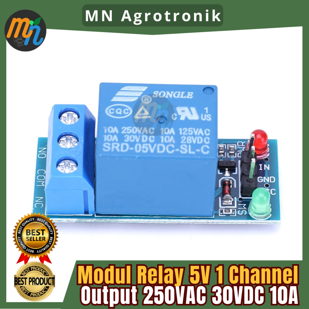 MODUL RELAY 5V 1 CHANNEL OUTPUT 250VAC 30VDC 10A