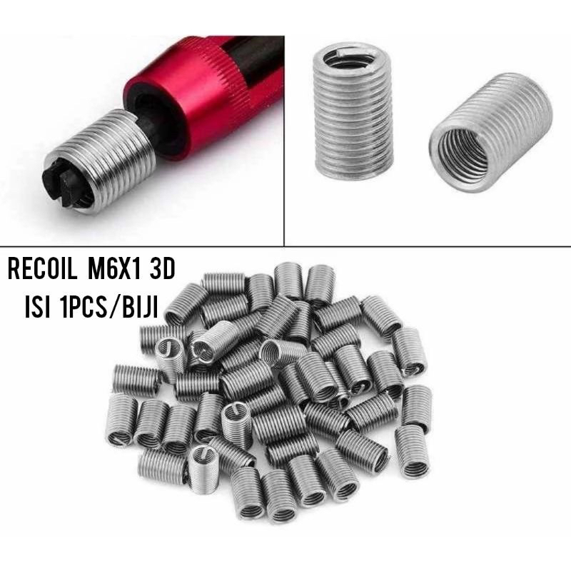 recoil helicoil M6×1 3D repairt drat baut 10