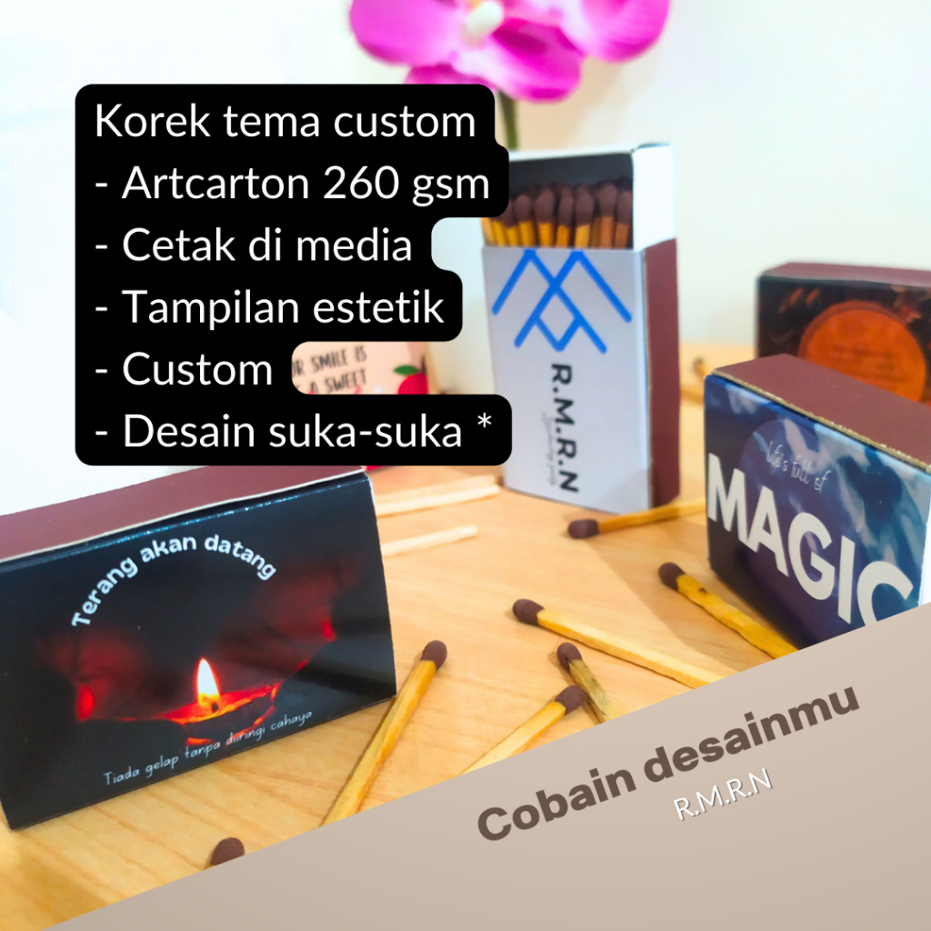 Korek Api Kayu Custom klasik - Souvenir Unik & Berkesan - Kado dan souvenir pernikahan
