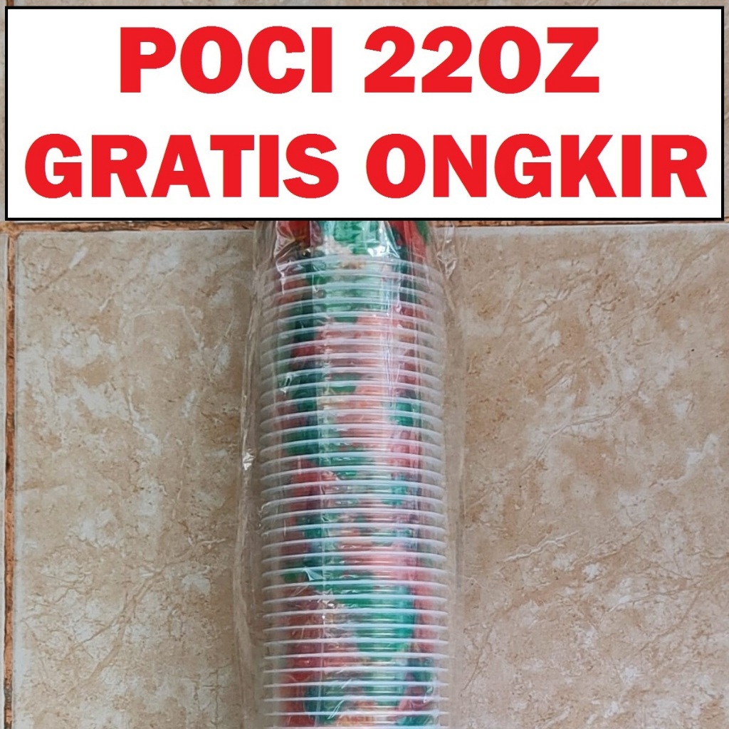 gelas teh poci 22oz SLOP isi 50 cup 22 oz ASLI 100%