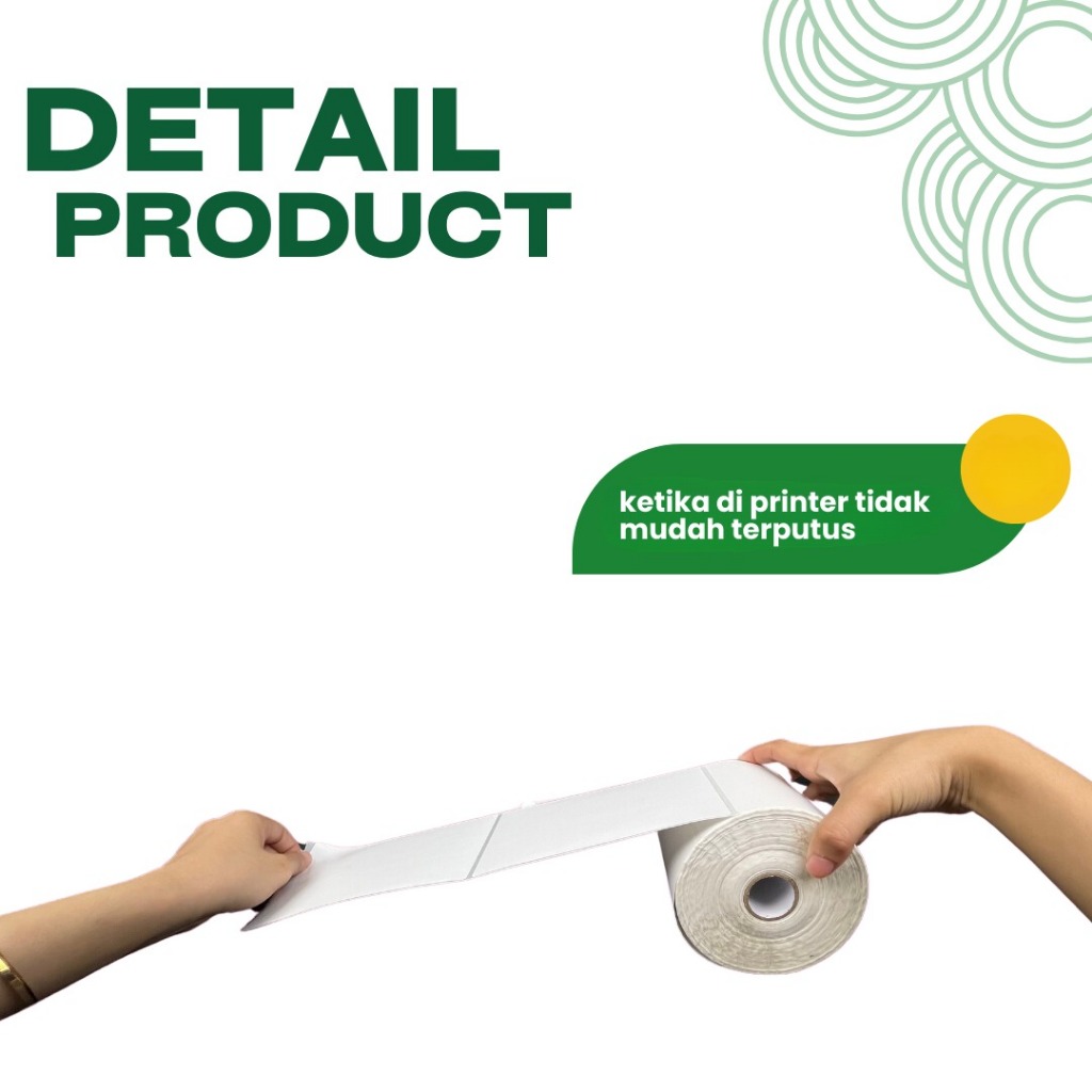 

Kertas Label Stiker Print Resi Sticker Thermal Barcode 100x150mm Isi 500pcs Real Roll Lipat Premium