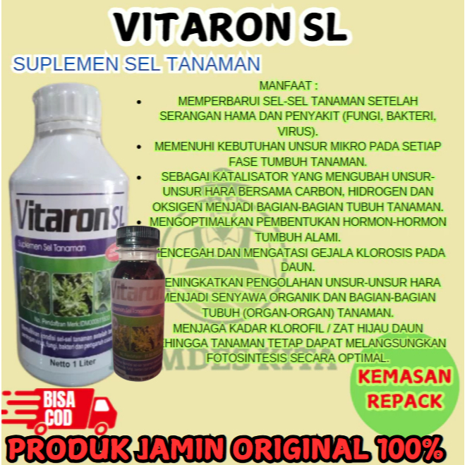 VITARON SL 100 Ml Suplemen Sel Tanaman memperbarui sel tanaman yang rusak Kemasan Repack