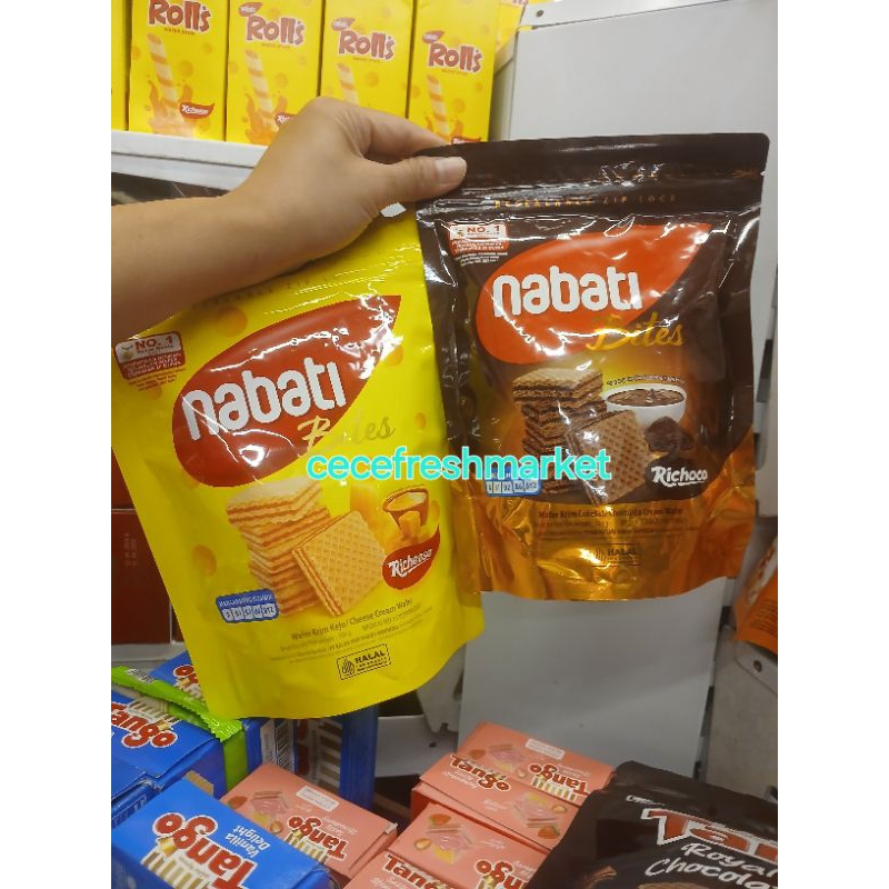 

Jual snack wafer bites nabati rasa keju dan coklat pouch