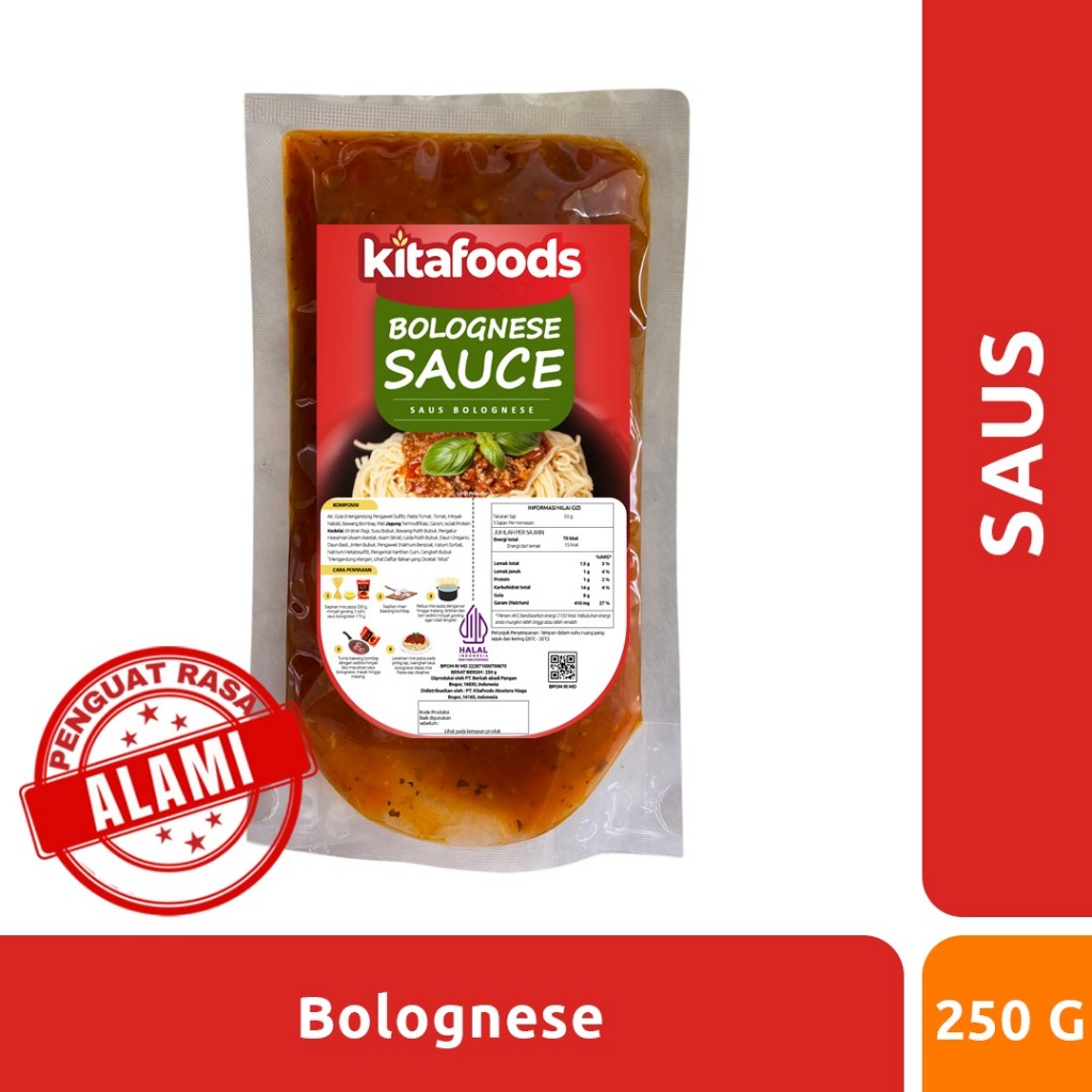 

Kitafoods Bolognese sauce Kitafoods 250gr - sauce bolognese kitafoods 250gr Tanpa Penguat Rasa