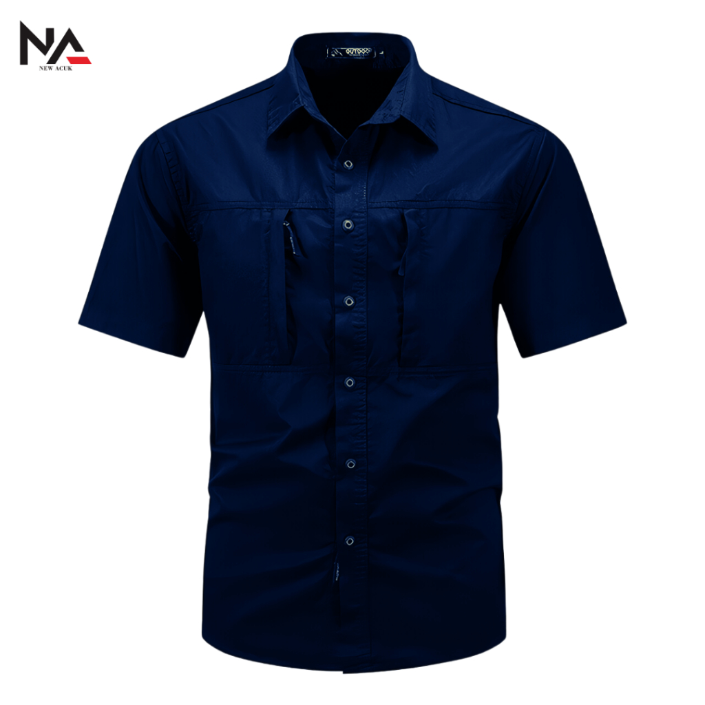 Kemeja Tactical Biru Navy Lengan Pendek / Kemeja Tactical Pria / Kemeja Tactical Lengan Pendek / Kem