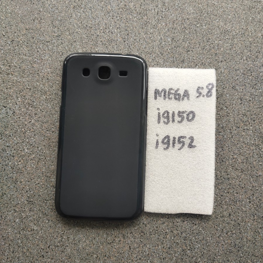 samsung mega 5.8 / i9152 / i9150 / Mega 5.8in Silikon karet hitam soft case dan antigores MANTUL MUR