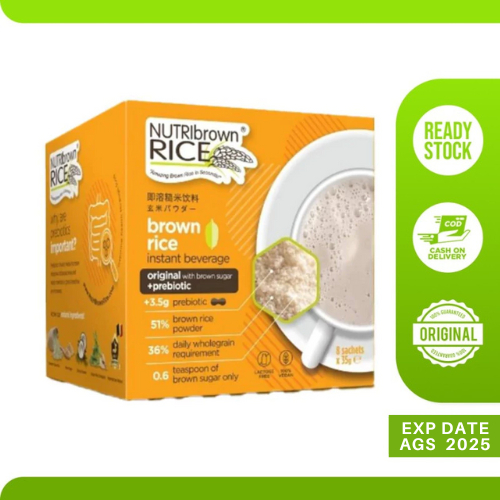 

Minuman Sereal Bubuk Beras Merah Gula Merah Asli Prebiotik Nutribrownrice Original With Brown Sugar + Prebiotic 35G X 8 Sachet