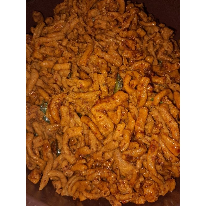 

Keripik usus pedas daun jeruk 500 gram