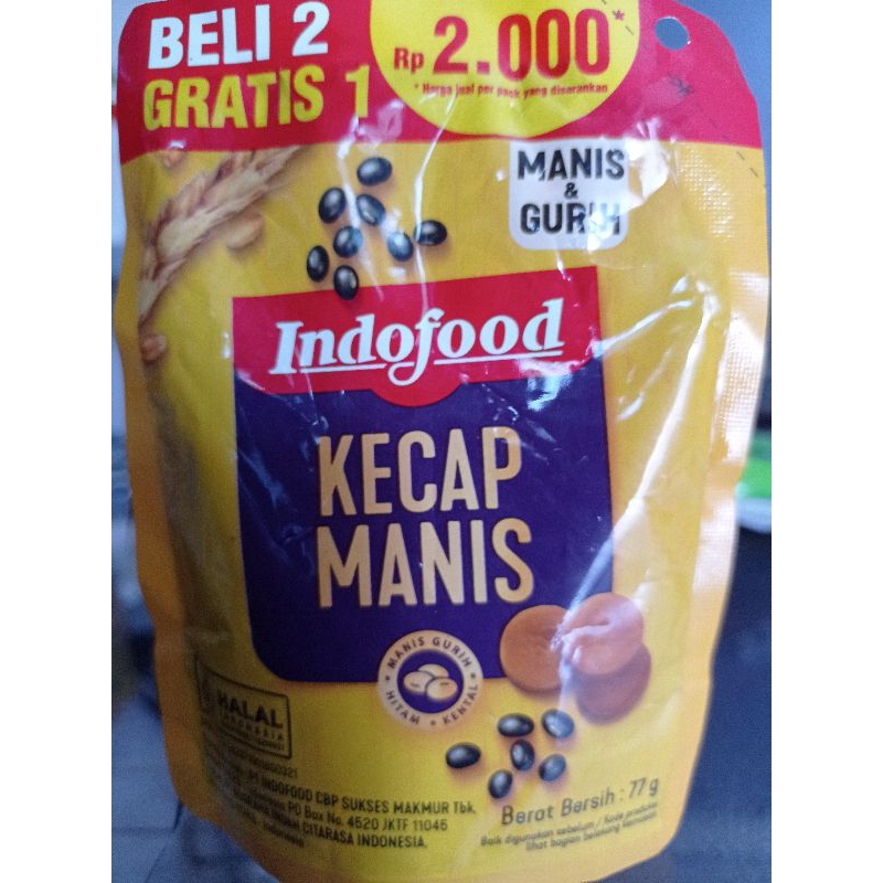 

Indofood kecap manis 77g 10 ribu dapet 6 pcs