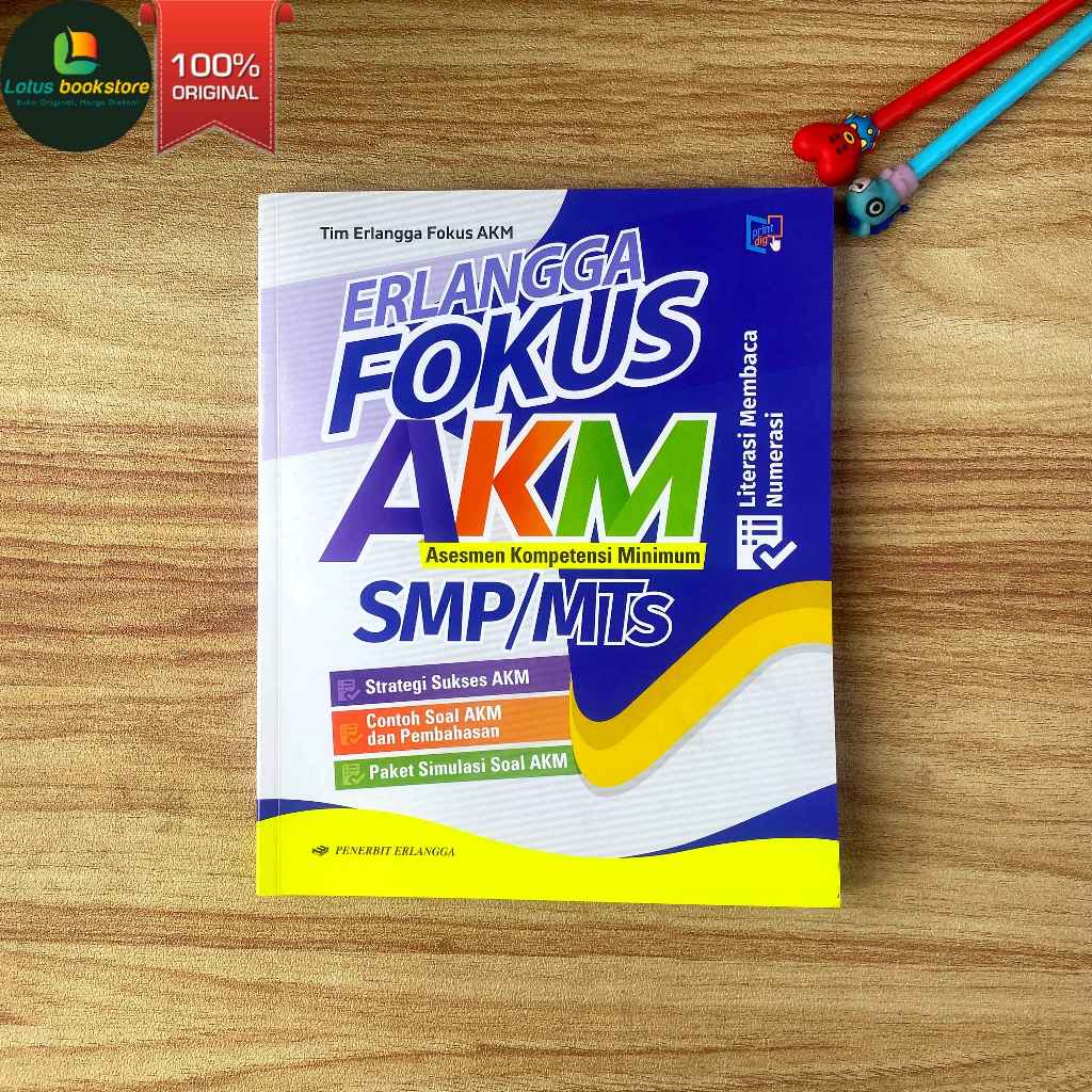 ERLANGGA FOKUS AKM SMP - (Literasi Numerasi) Bonus File  Kunci Jawaban & Pembahasan - Buku AKM