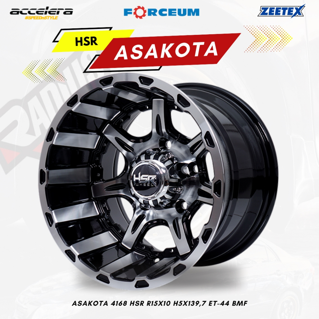 HSR ASAKOTA R15 - VELG MOBIL KATANA FEROZA TAFT ESCUDO JIMNY DLL PCD 5X139,7 LEBAR VELG 10 INCH