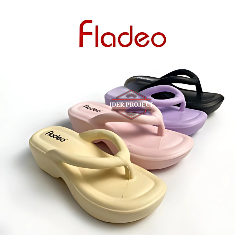 Sandal Jepit Wedges Fladeo Sandal Jepit Hak Tinggi Karet Wanita
