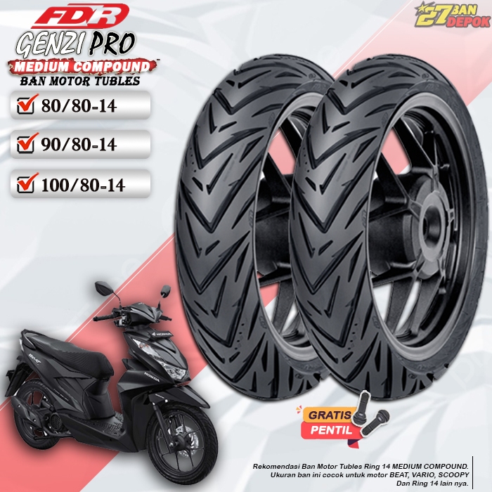 BAN MOTOR TUBLES FDR GENZI PRO RING 14 BAN MOTOR TUBELESS MIO BEAT VARIO SCOOPY RING 14 TUBLES