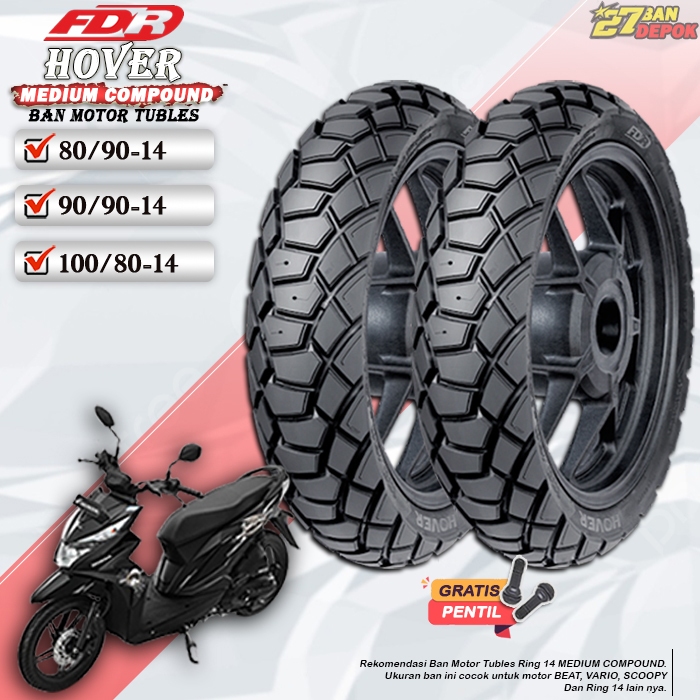 BAN MOTOR TUBLES FDR HOVER RING 14 BAN MOTOR TUBELESS MIO BEAT VARIO SCOOPY RING 14 TUBLES