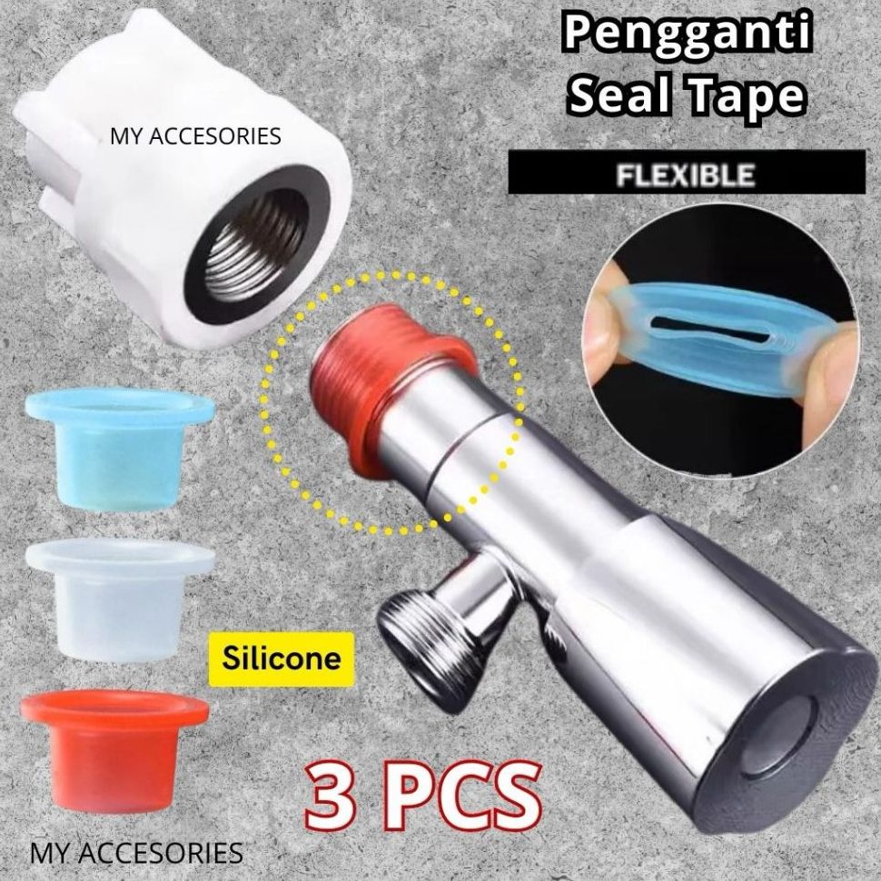 3PCS  TAPE Silikon KARET SEAL Drat KRAN Air ANTI BOCOR Fleksibel Silicone Pengganti Sealtape Wastafe
