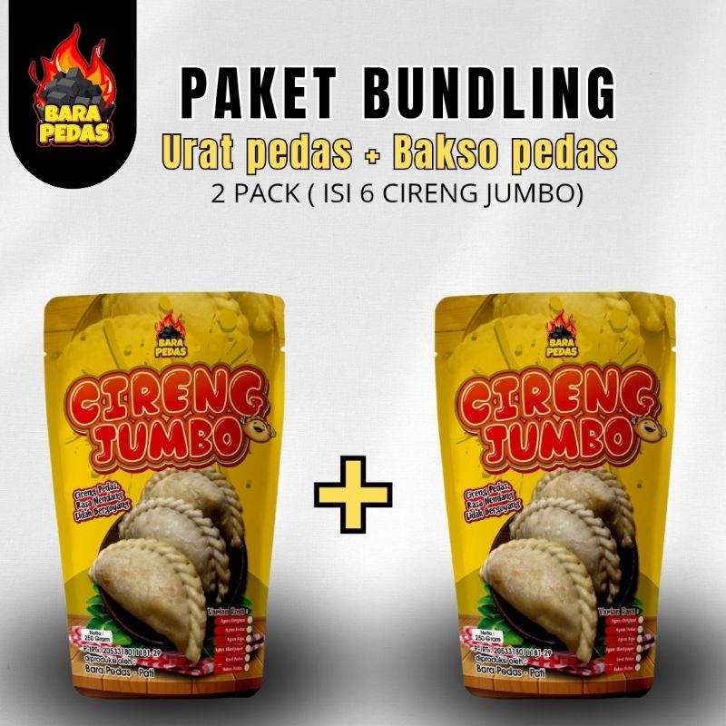 

BUNDLING CIRENG JUMBO URAT PEDAS + BAKSO PEDAS BERAT 500 GRAM BARA PEDAS