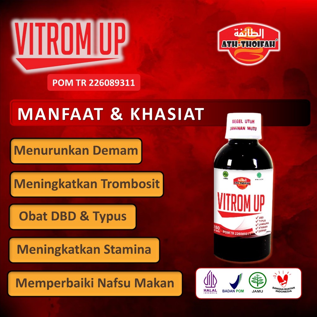 Penambah Trombosit VITROM UP madu angkak kurma penambah trombosit tromboster