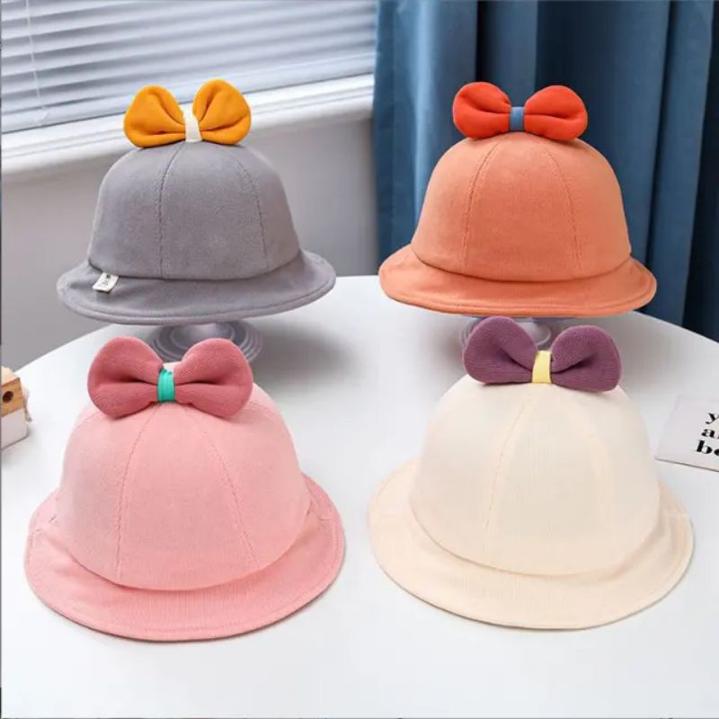 Topi Anak Perempuan / Topi Anak Polos Pita Perempuan