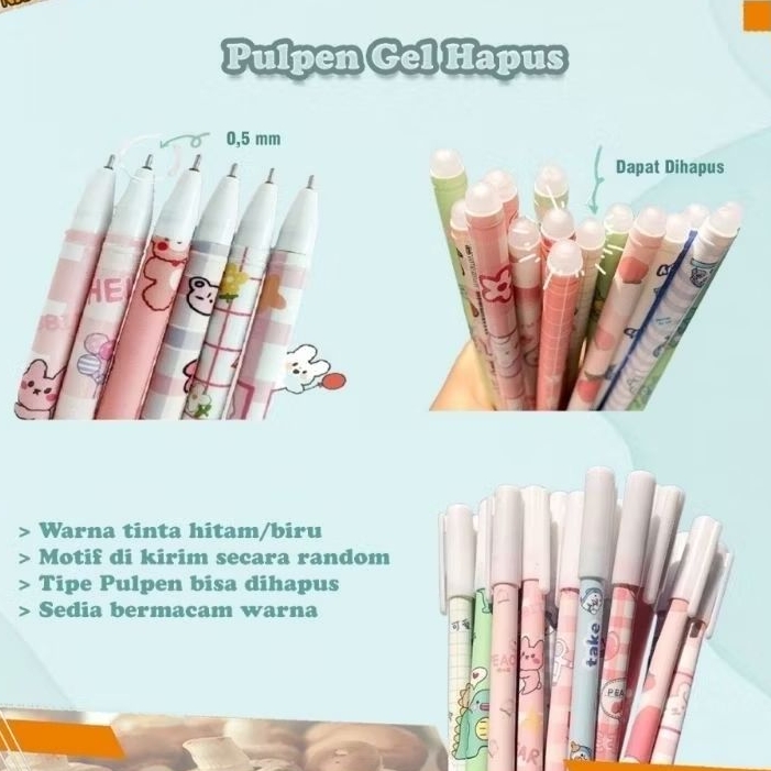 

Pulpen Gel Karakter Bisa Hapus Magic Eraser Pen 0.5mm