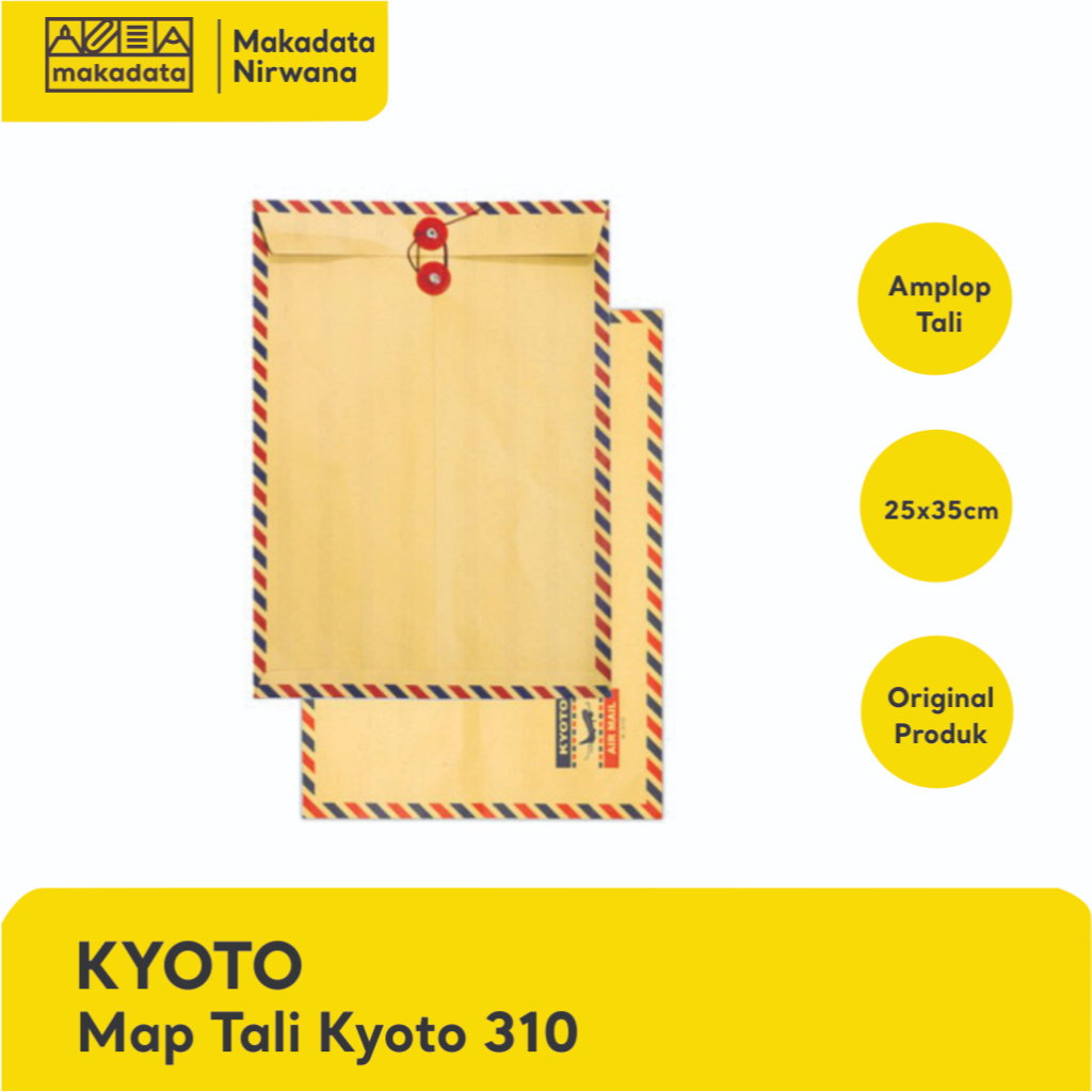 

KYOTO MAP/ENVELOP COKLAT AIRMAIL TALI 310 (1PACK)