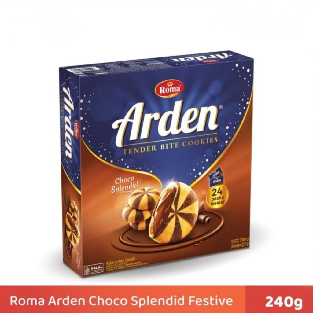 

Roma Arden Tender Bite Cookies 240gr (isi 24pack) Kukis Isi Krim Cokelat Biskuit Choco Splendid