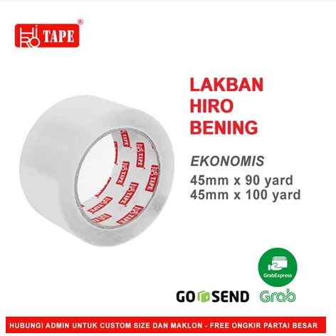 

Lakban Hiro Satuan Termurah Kebutuhan Packing Isolasi Tape Bening 45mm90Y