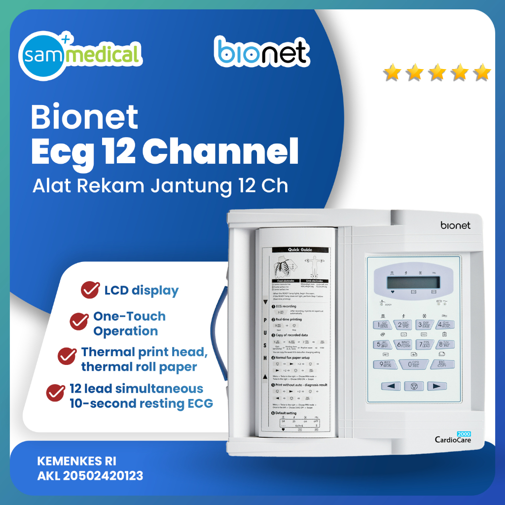 Bionet ECG Cardio care 2000 - 12 Channel ECG / Alat EKG / Alat Rekam Jantung