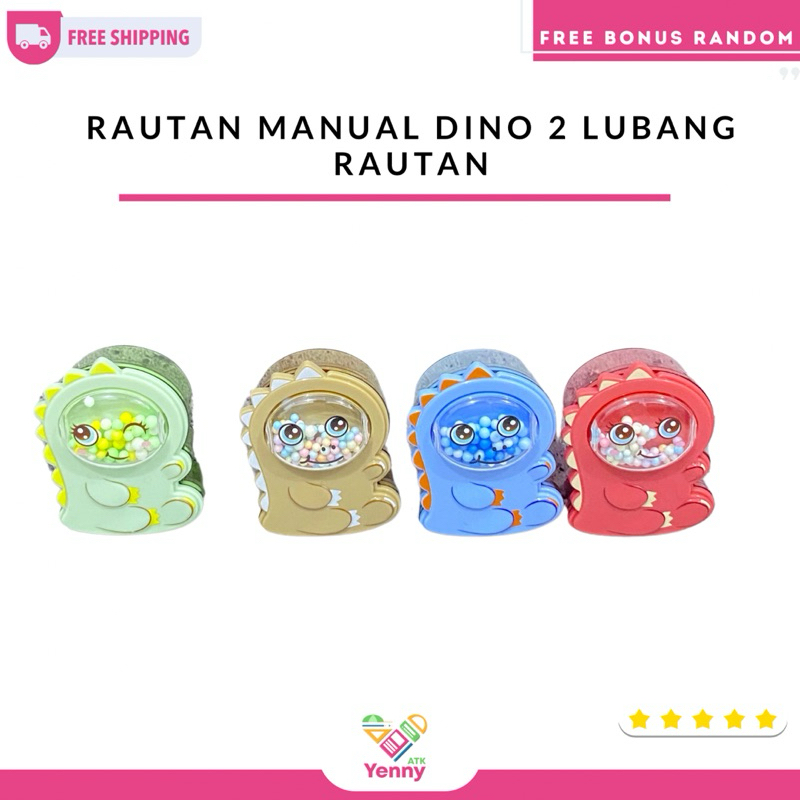 

RAUTAN PENSIL 2 LUBANG MOTIF KARAKTER DINOSAURUS / SHARPENER XIAOLINGJING 5860 FANCY (PCS)