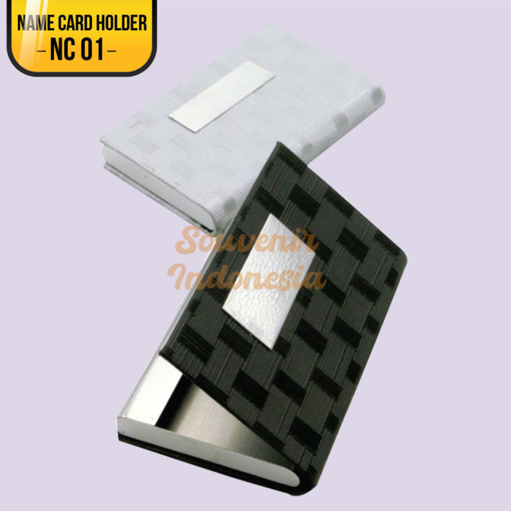 

Name Card Holder/Tempat Kartu Nama Kulit Stainless Custom Logo/Nama NC 01