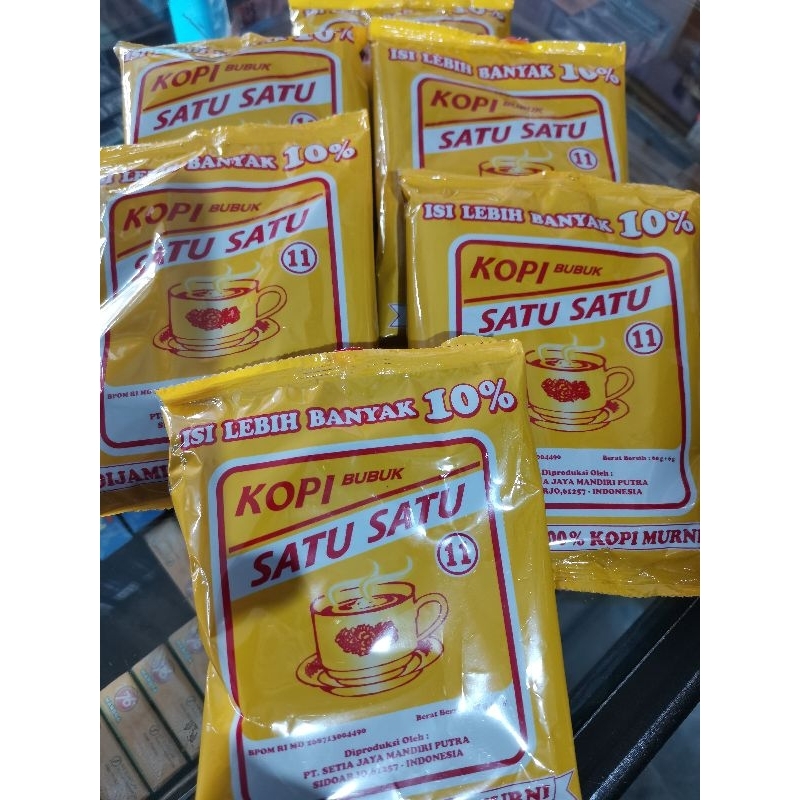 

kopi bubuk satu satu kemasan 67 gram. kopi bubuk murni 100%