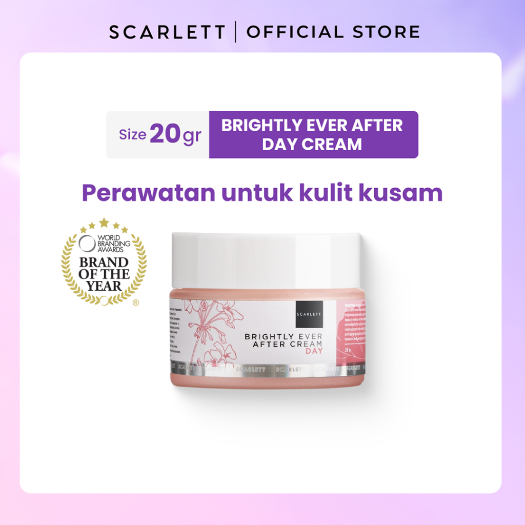 Scarlett Whitening Brightly Ever After Day Cream - Moisturizer Krim Pelembab Wajah untuk Mencerahkan