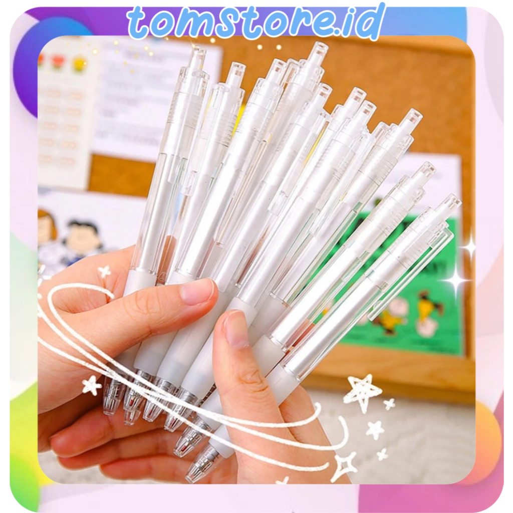 

TOMSTORE.ID Pulpen Sederhana Muji Style Transparan 0.5mm Black Ink Signature Gel Pen S141